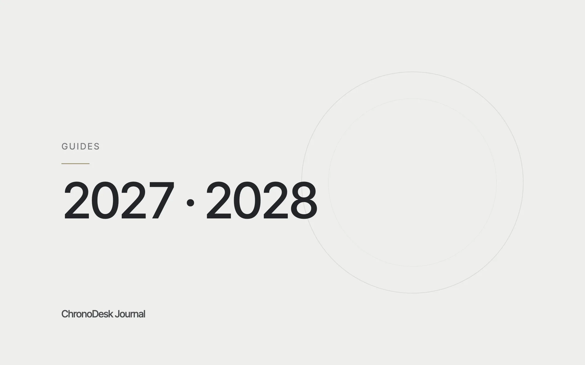 Journal-Titelbild mit „2027 · 2028" in großer Schrift