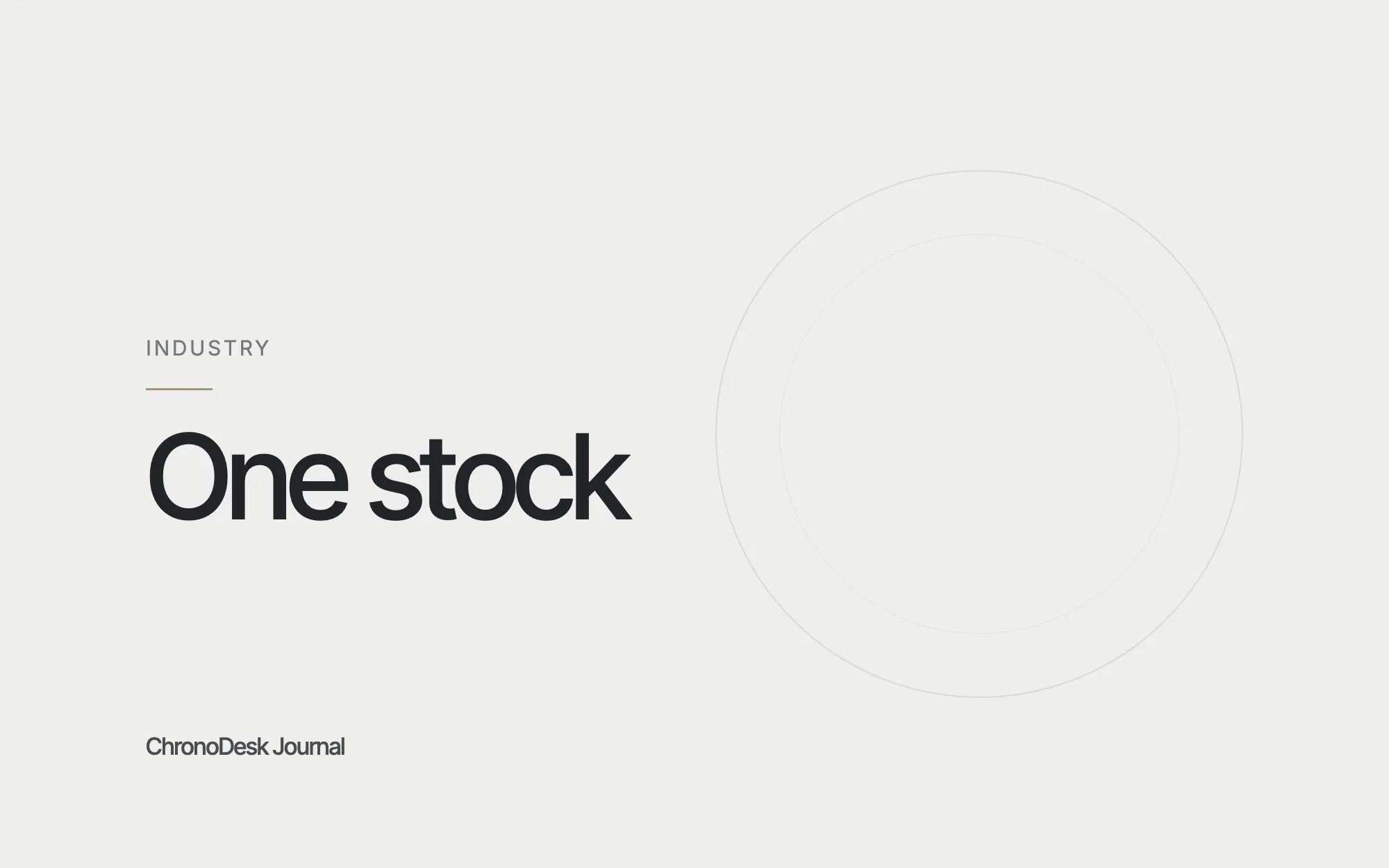 Journal-Titelbild mit „One stock" in großer Schrift
